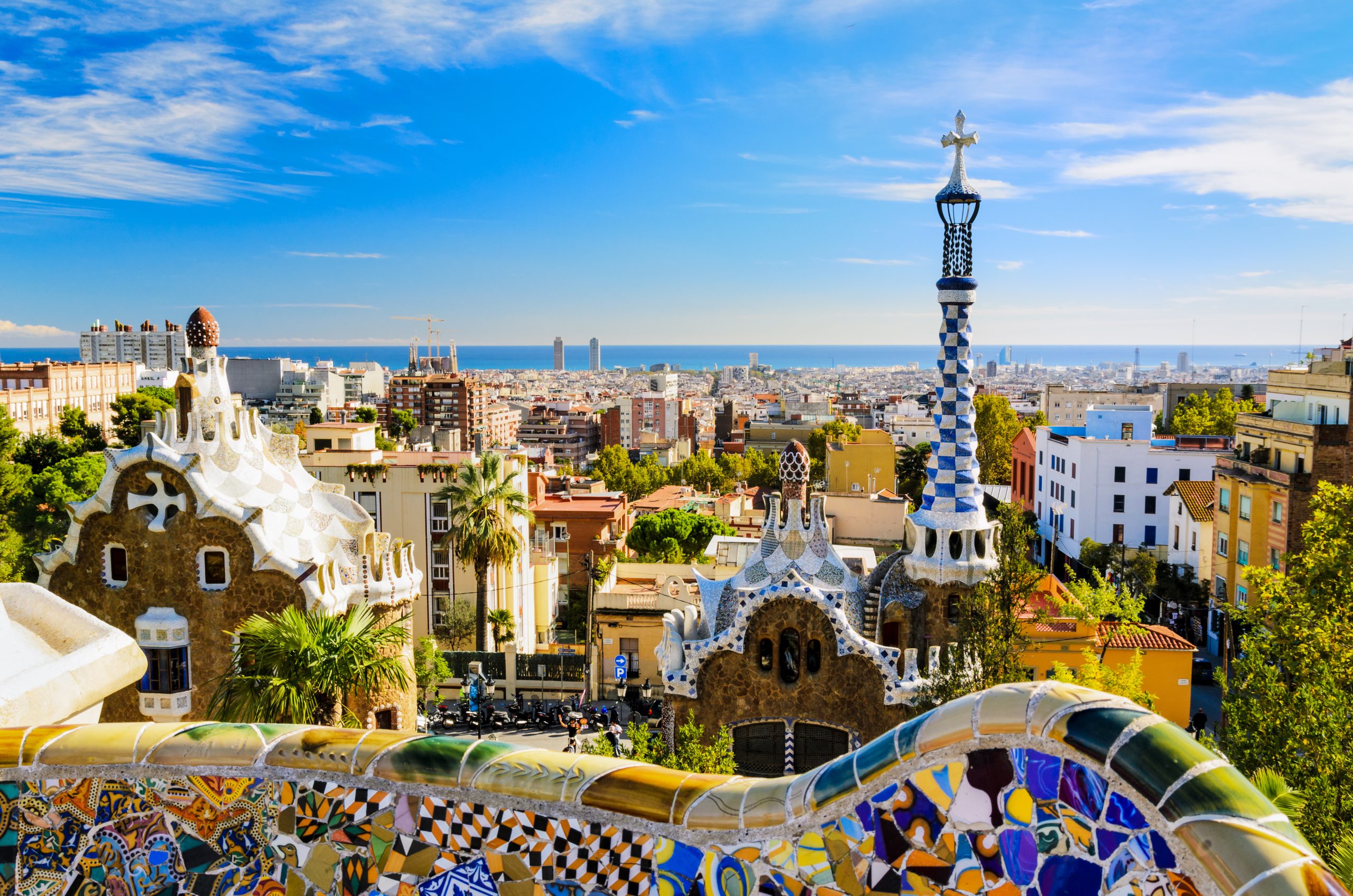 Barcelona skyline - it's one of the cheapest places to fly to from the UK right now